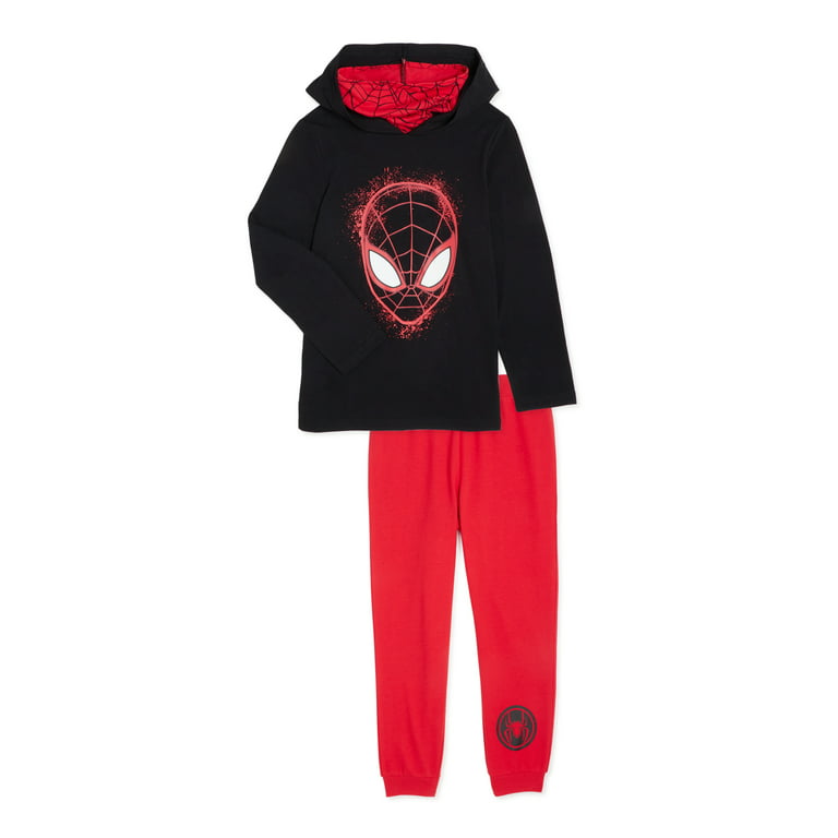Spider-Man Boys Cosplay Hooded Long Sleeve T-Shirt & Joggers with Mask,  2-Piece Outfit Set, Sizes 4-10 - Walmart.com
