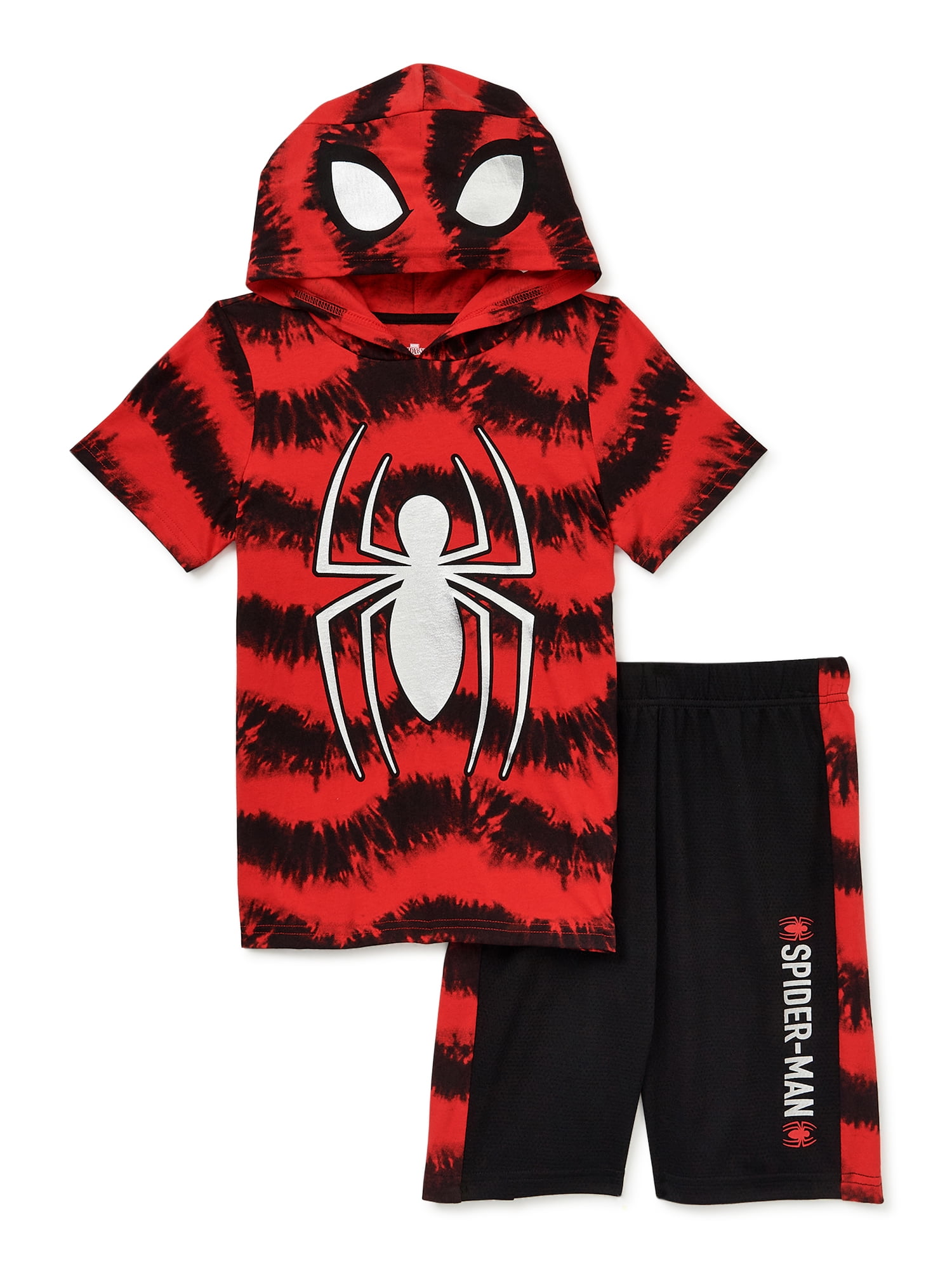 Spider-Man Boys Cosplay Hooded Top & Shorts, 2-Piece Outfit Set, Sizes 4-10