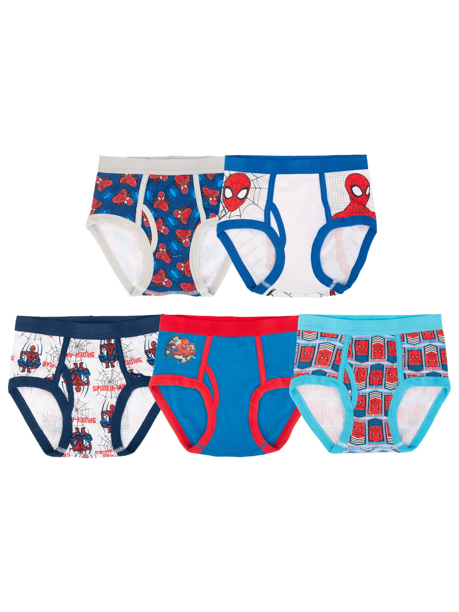 Spider-Man Boys Cotton Brief Character Underwear, 5-Pack, Size 4-8