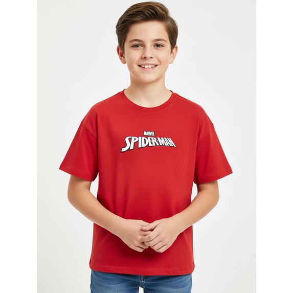 Spider-Man Boys' Embroidered Tee with Short Sleeves, Sizes 4-18