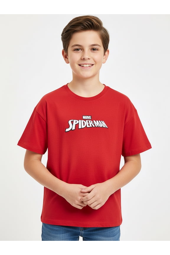 Spider-Man Boys' Embroidered Tee with Short Sleeves, Sizes 4-18