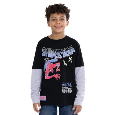 Spider-Man Boys Graphic Long Sleeve Layered Tee, Sizes 4-18