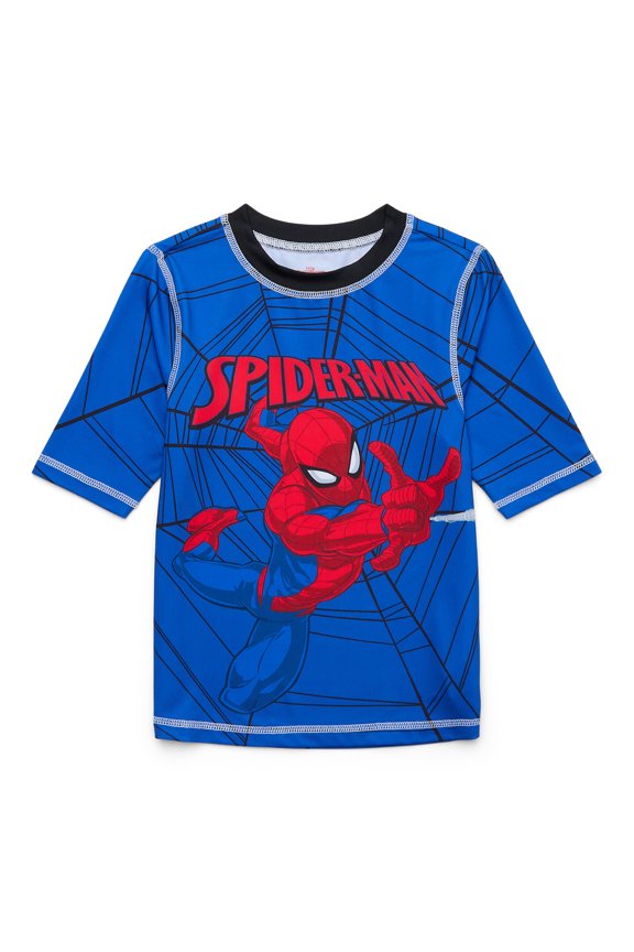 Boys’ Graphic Rashguard with Short Sleeves and UPF 50+, Sizes 4-12