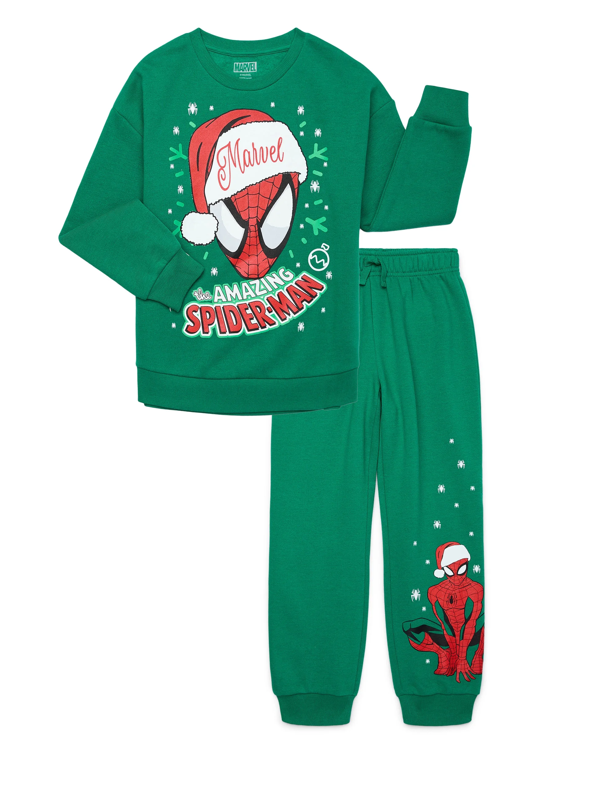 Spider-Man Boys Holiday Graphic Print Sweatshirt and Joggers Set, Sizes 4-18