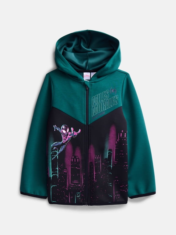 Spider Man Boys Full Zip Hooded Jacket, Sizes 4-16