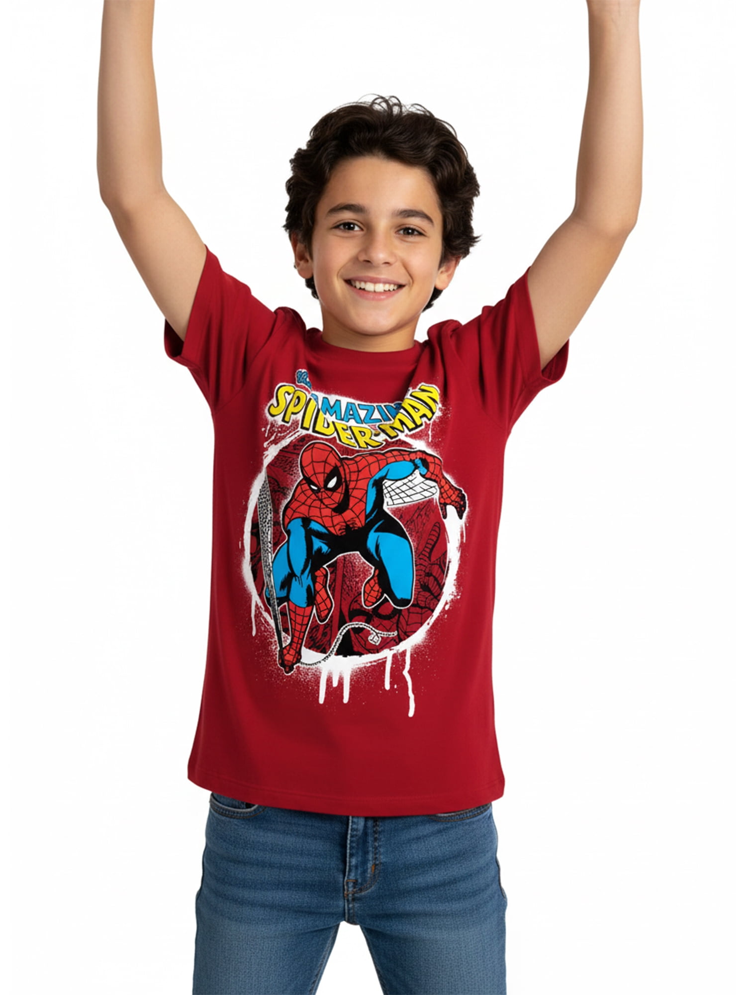 Marvel Boys Spider-Man City Slinger, Crew Neck, Short Sleeve, Graphic T-Shirt, Sizes 4-18 & Husky