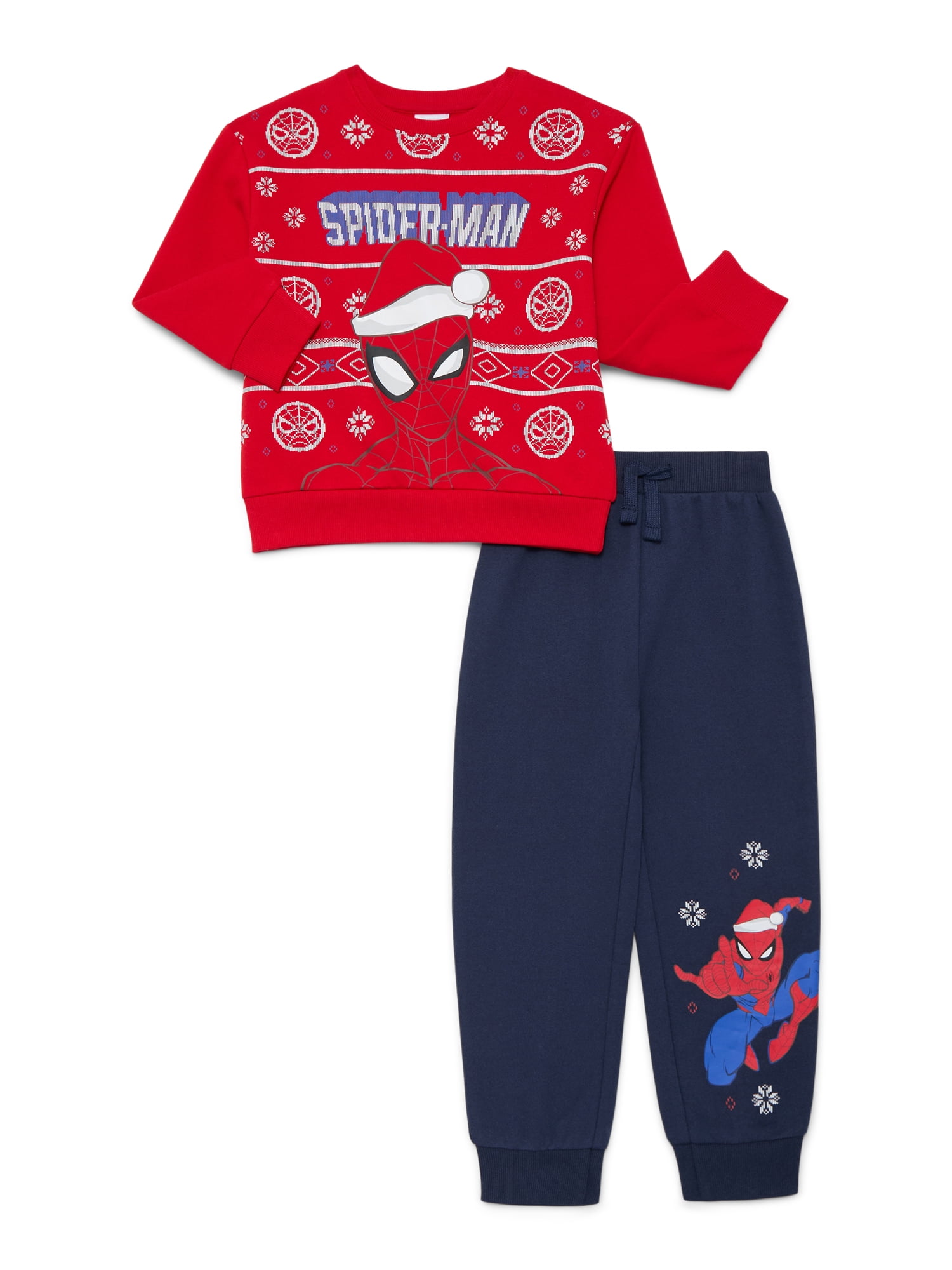 Spider-Man Boys Christmas Graphic Sweatshirt and Sweatpants Set, 2 Piece, Sizes 4-12