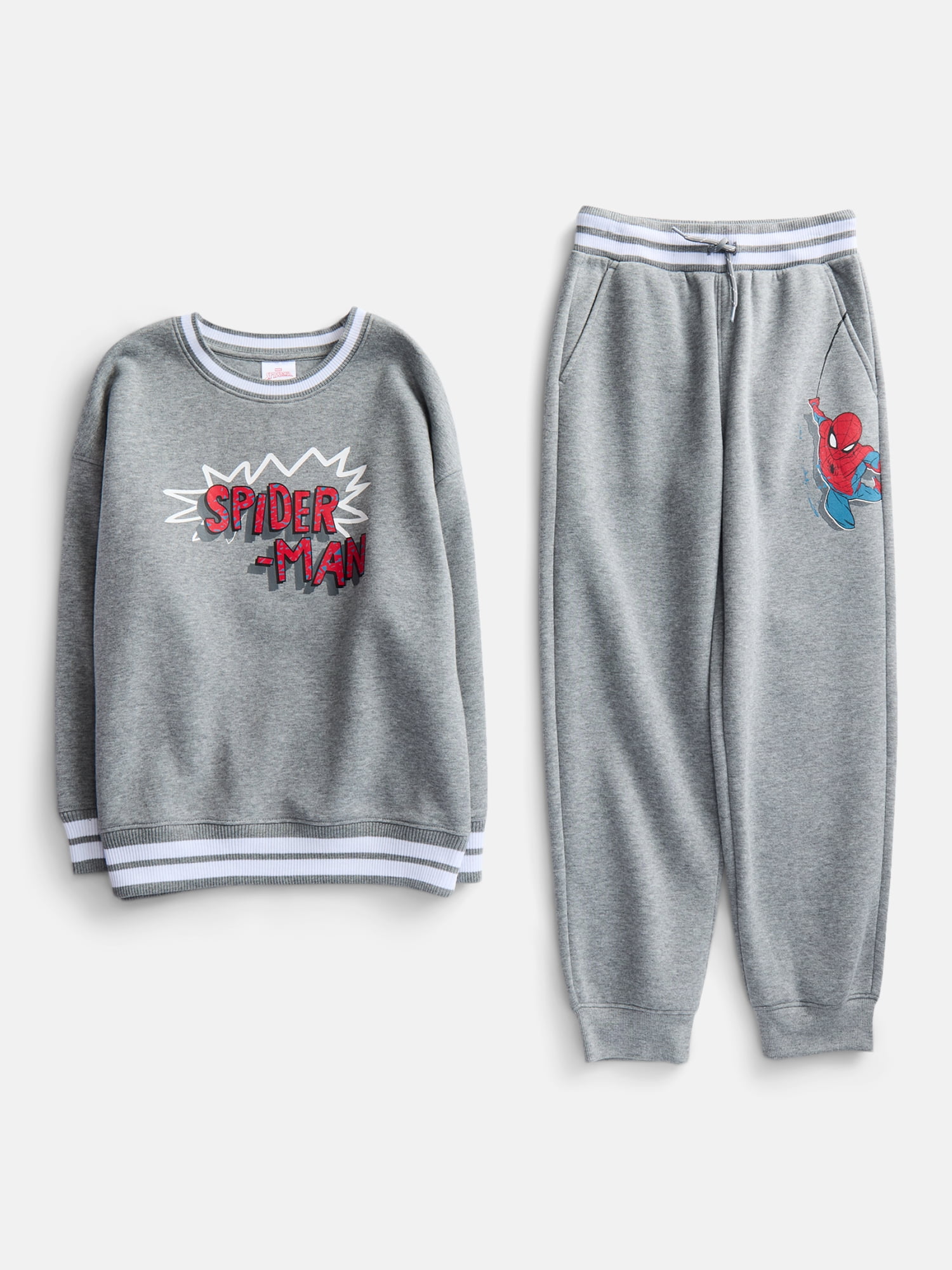 Spider-Man Boys Crewneck Sweatshirt and Jogger Pants Set, 2 Piece, Sizes 4-16