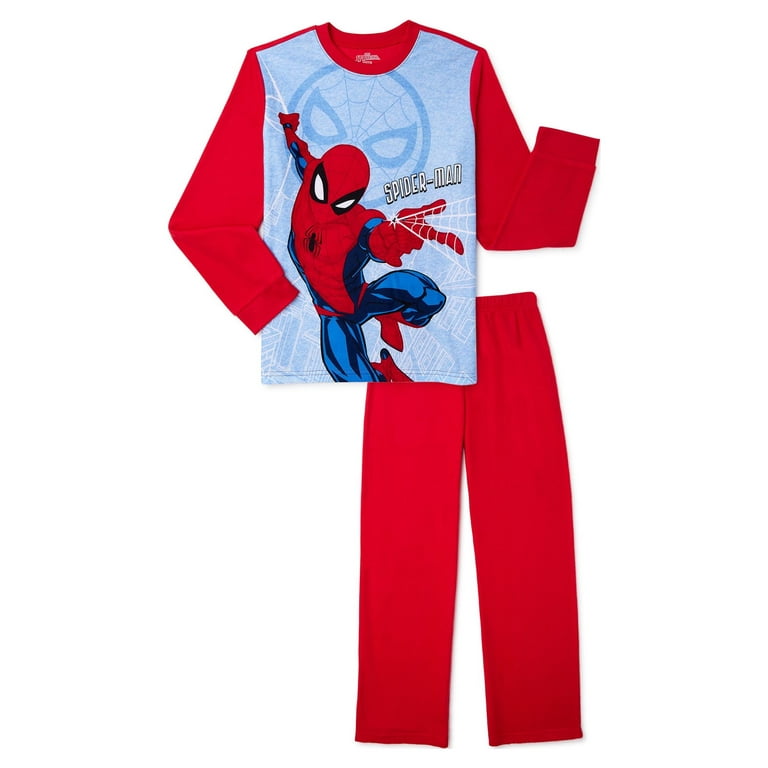 Spider Man Boys Long Sleeve Top and Pants Pajama Sleep Set 2 Piece Sizes 4 12