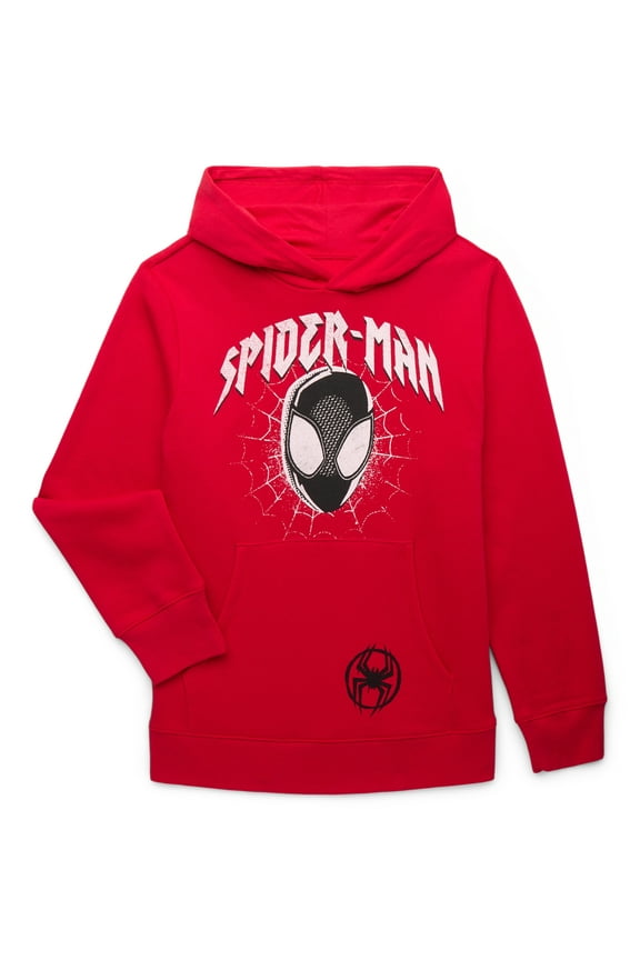 Spider-Man Boys Miles Splat Graphic Print Hoodie with Long-Sleeves, Sizes 4-18