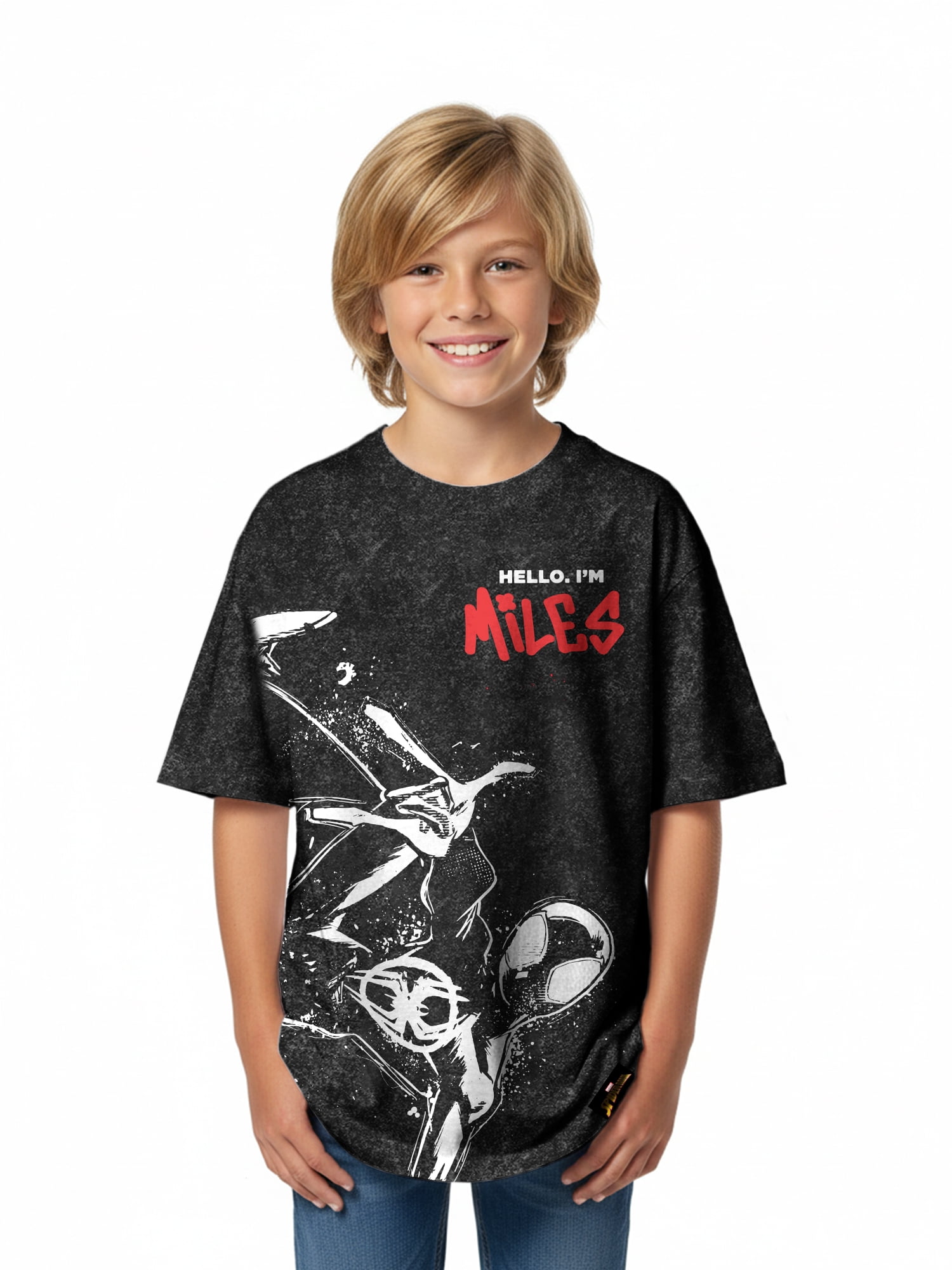 Spider-Man, Boys' Mineral Wash Graphic T-Shirt, I'm Miles, Sizes 4-18