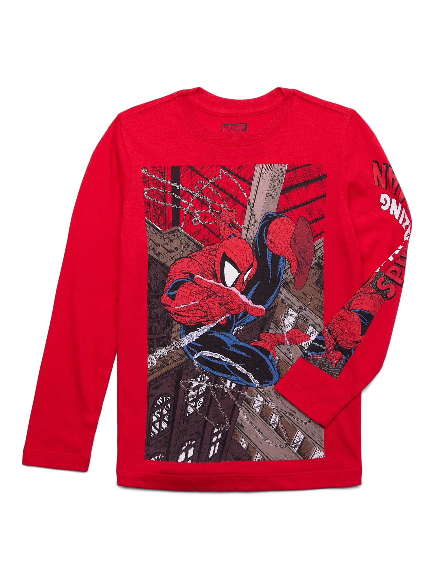 Nautinati Boys' 100% Cotton Disney Spiderman Graphic Oversized Crew Neck T-shirt