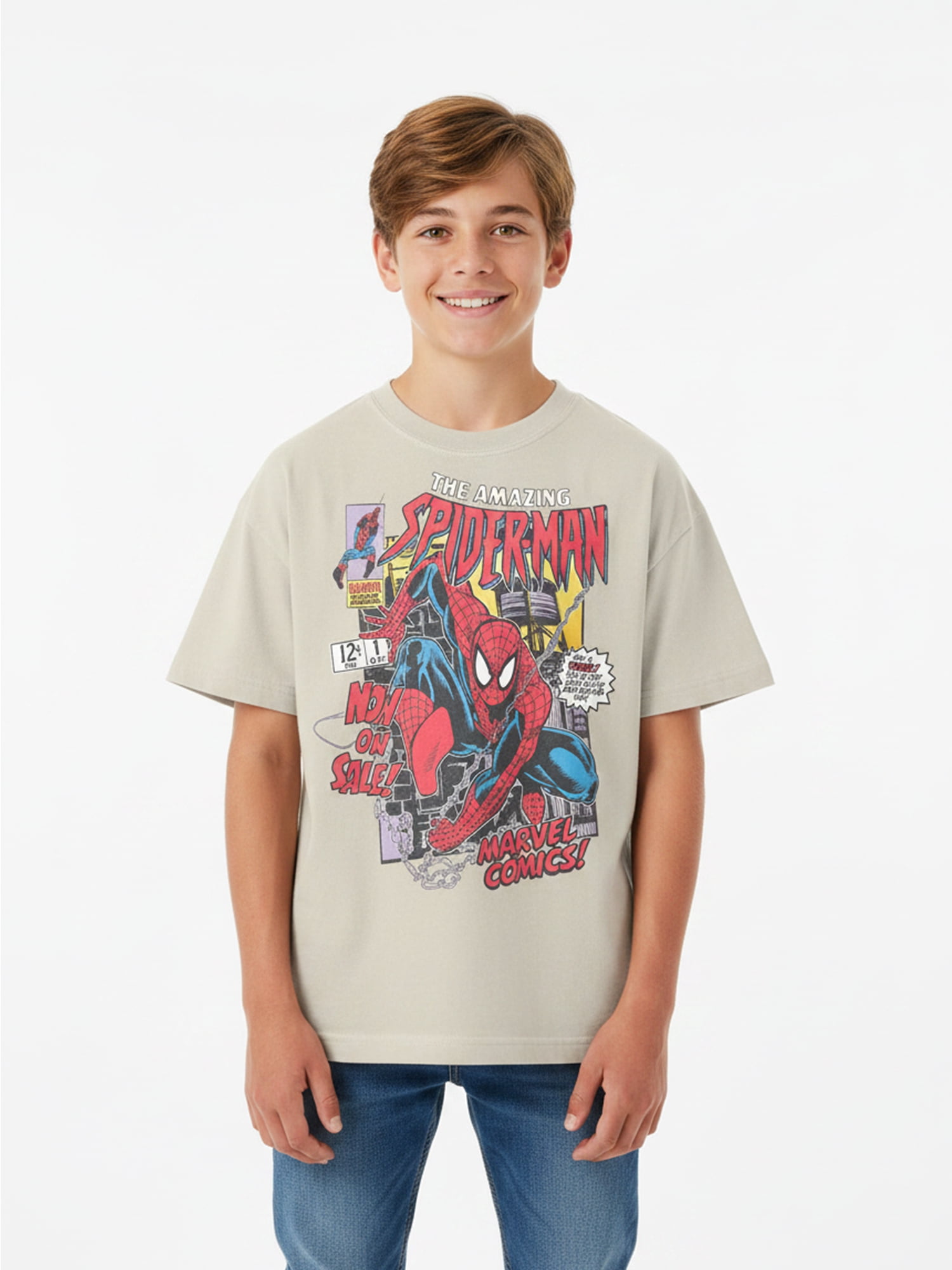 Spider-Man, Boys' Relaxed Graphic T-Shirt, Comic Spidey, Sizes 4-18