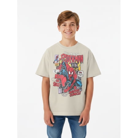 NASCAR Spider-Man, Boys' Relaxed Graphic T-Shirt, Comic Spidey, Sizes 4-18