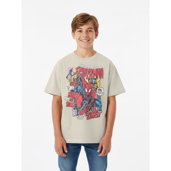 Spider-Man, Boys' Relaxed Graphic T-Shirt, Comic Spidey, Sizes 4-18