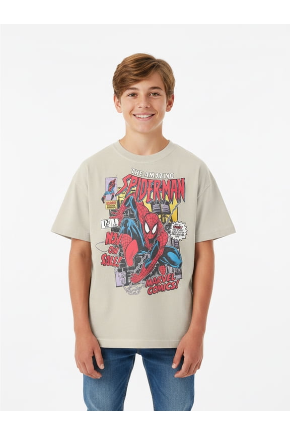 Spider-Man, Boys' Relaxed Graphic T-Shirt, Comic Spidey, Sizes 4-18