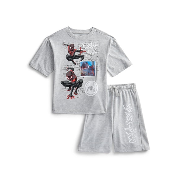 Spider-Man Boys Graphic Tee and Fleece Shorts Set, 2-Piece, Sizes 4-16