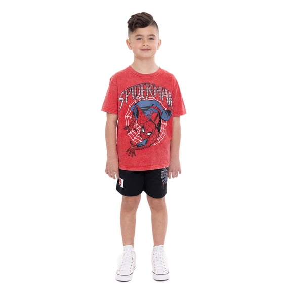 Spider-Man Boys' Short Sleeve Graphic Tee and Shorts Set, 2-Piece, Sizes 4-10