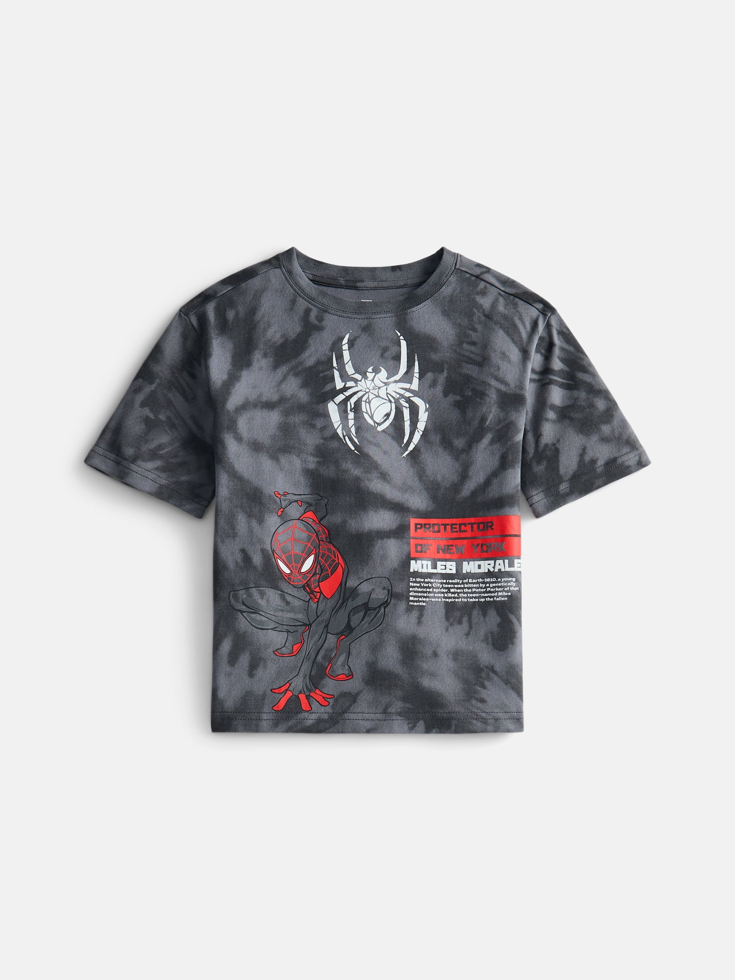 Spider-Man Boy’s Tie Dye Graphic Tee with Short Sleeves, Sizes 4-18
