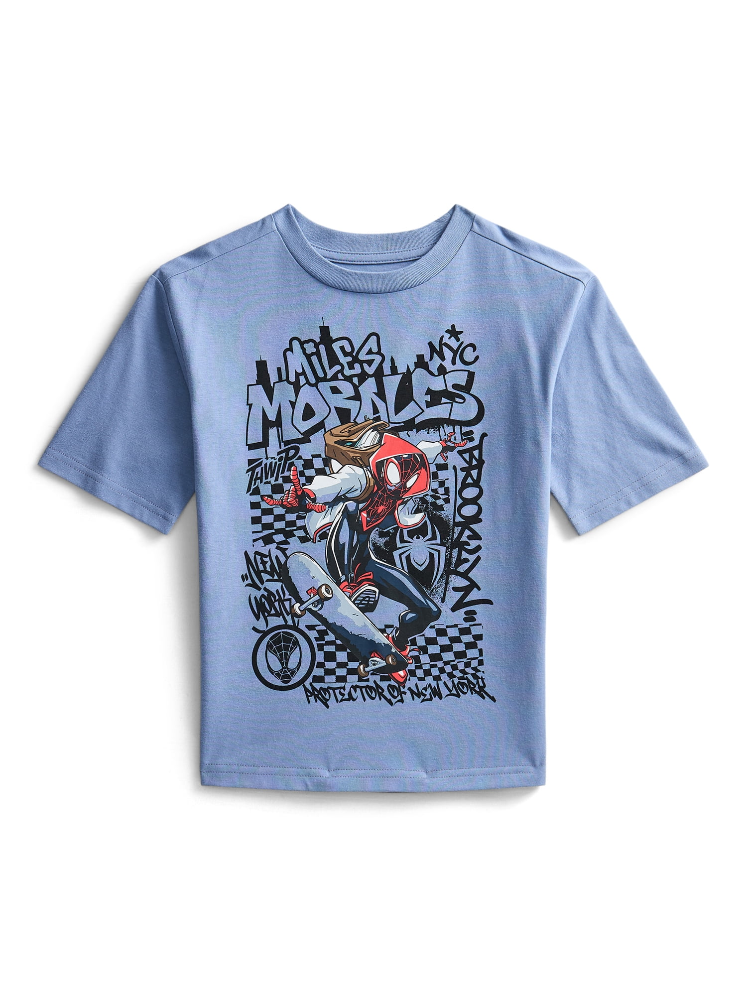 Spider-Man Miles Morales Boys Graphic Tee with Short Sleeves, Sizes 4-18