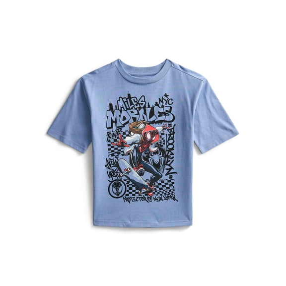 Spider-Man Miles Morales Boys Graphic Tee with Short Sleeves, Sizes 4-18