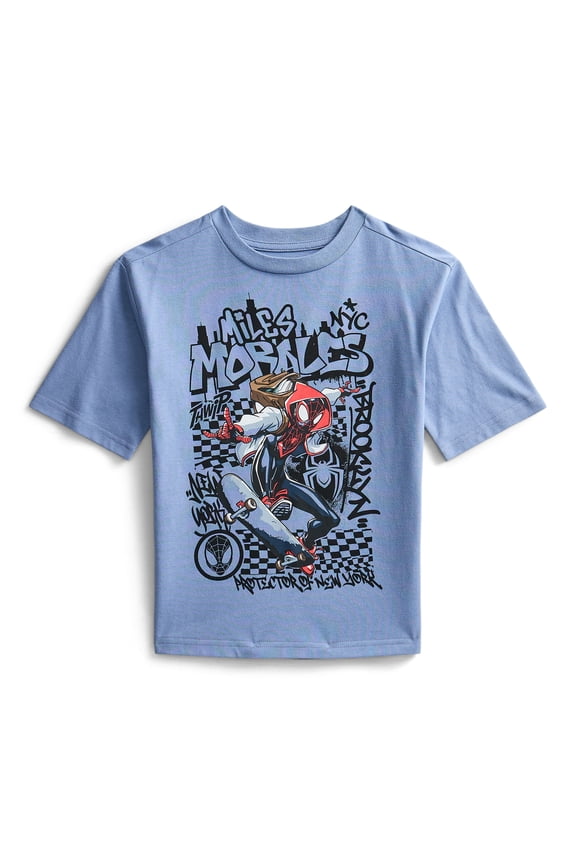 Spider-Man Miles Morales Boys Graphic Tee with Short Sleeves, Sizes 4-18