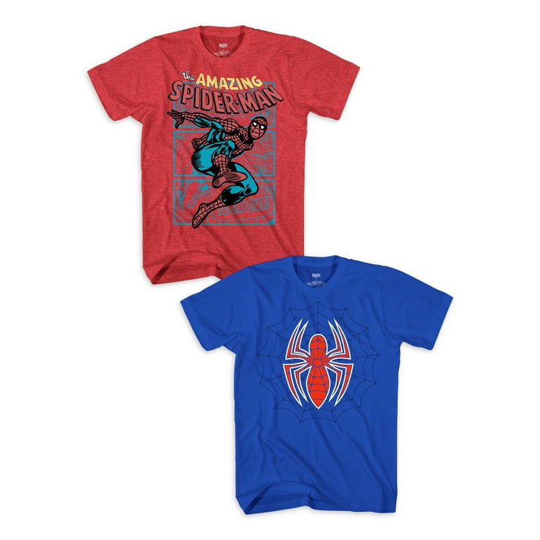 Spider-Man Boys Spider Logo Graphic T-Shirt 2-Pack, Sizes 4-18