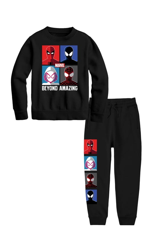 Boys Spiderverse Graphic Hoodie & Jogger Outfit Set, 2-Piece, Sizes XS-XL