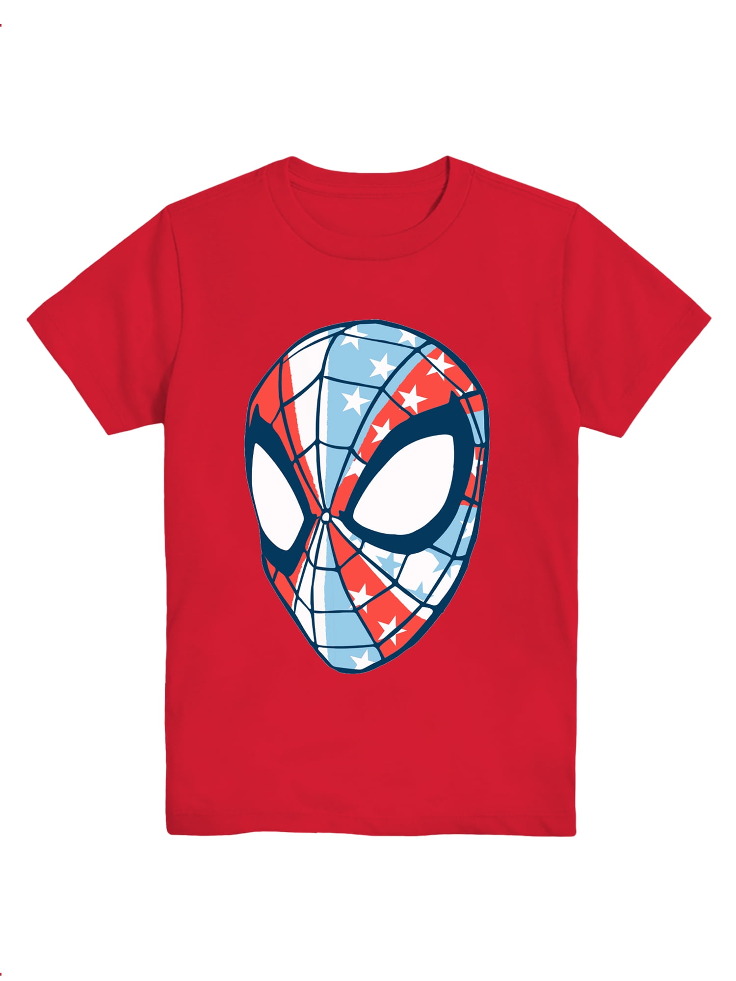 Spider-Man Boys Americana Crewneck Graphic Tee with Short Sleeves, Sizes 4-18