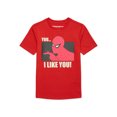 thumbnail image 1 of Spider-Man Boys’  Valentine’s Day Short Sleeve Graphic T-Shirt, Sizes 4-18, 1 of 3