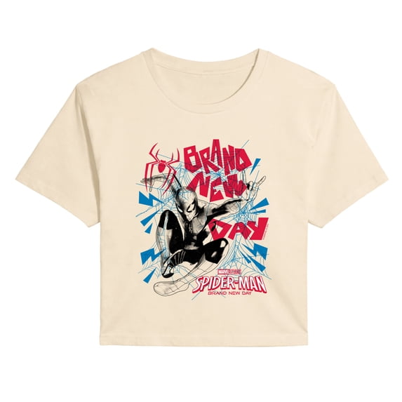 Spider-Man: Brand New Day - Logo & Webs - Juniors Cropped Graphic T-Shirt