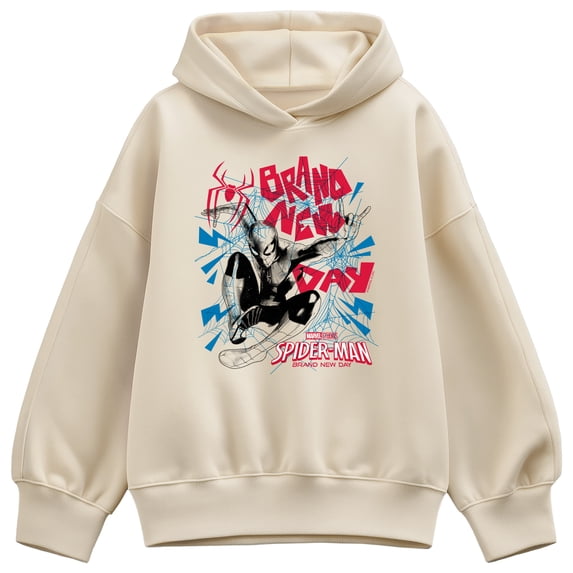 Spider-Man - Logo & Webs Oversized Fleece Hoodie Sweatshirt