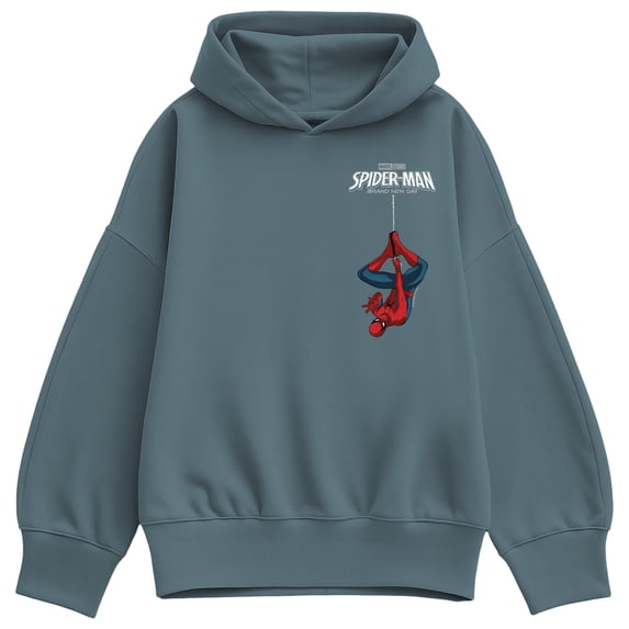 Spider-Man - Web Hang Logo Oversized Fleece Hoodie Sweatshirt