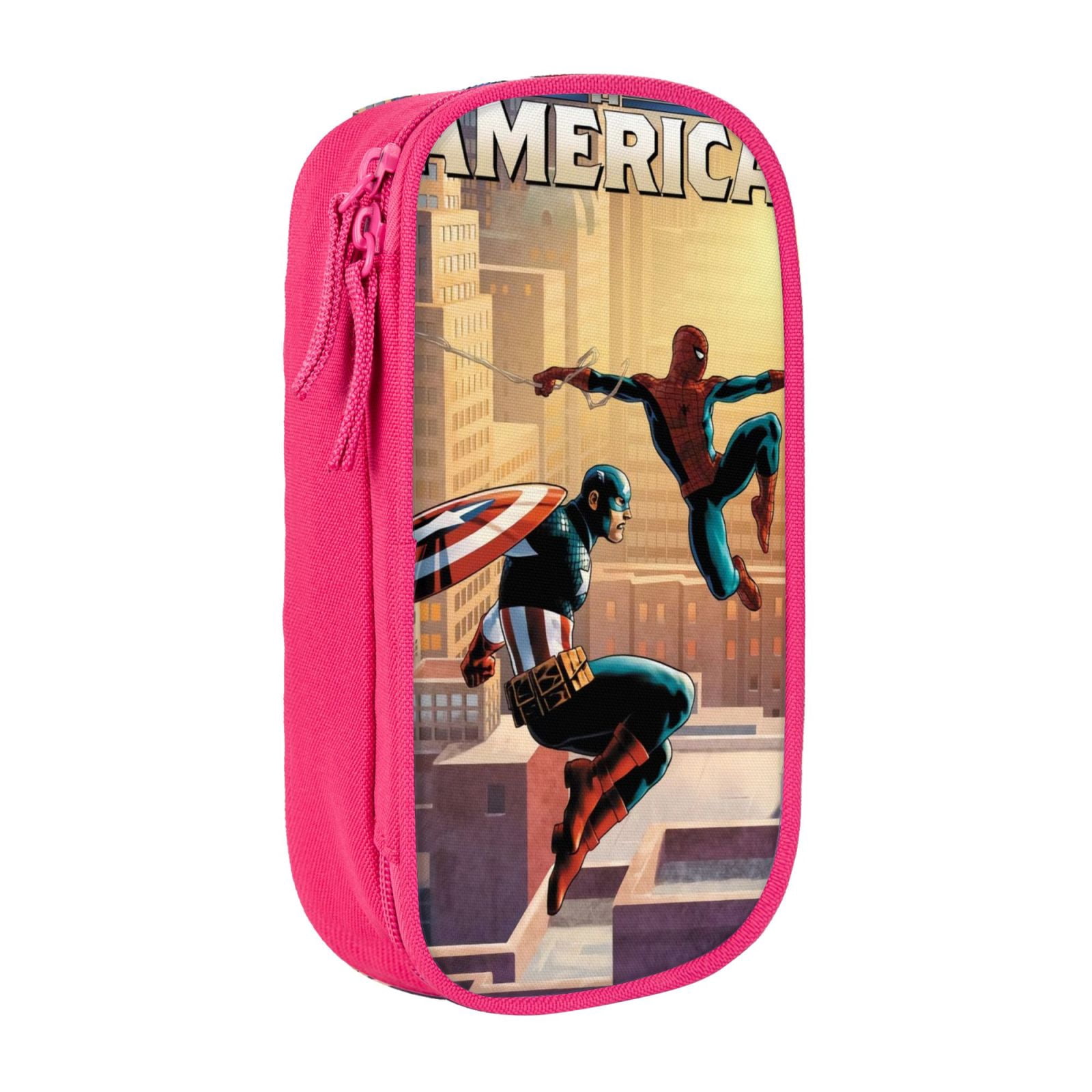 Spider-Man Captain America Pencil Case,Pencil Pouch,Extra Big Pencil Bag Pen Bag Wide Opening Soft Quilted Pencil Case Pouch Organizer Zipper Portabl - View #2