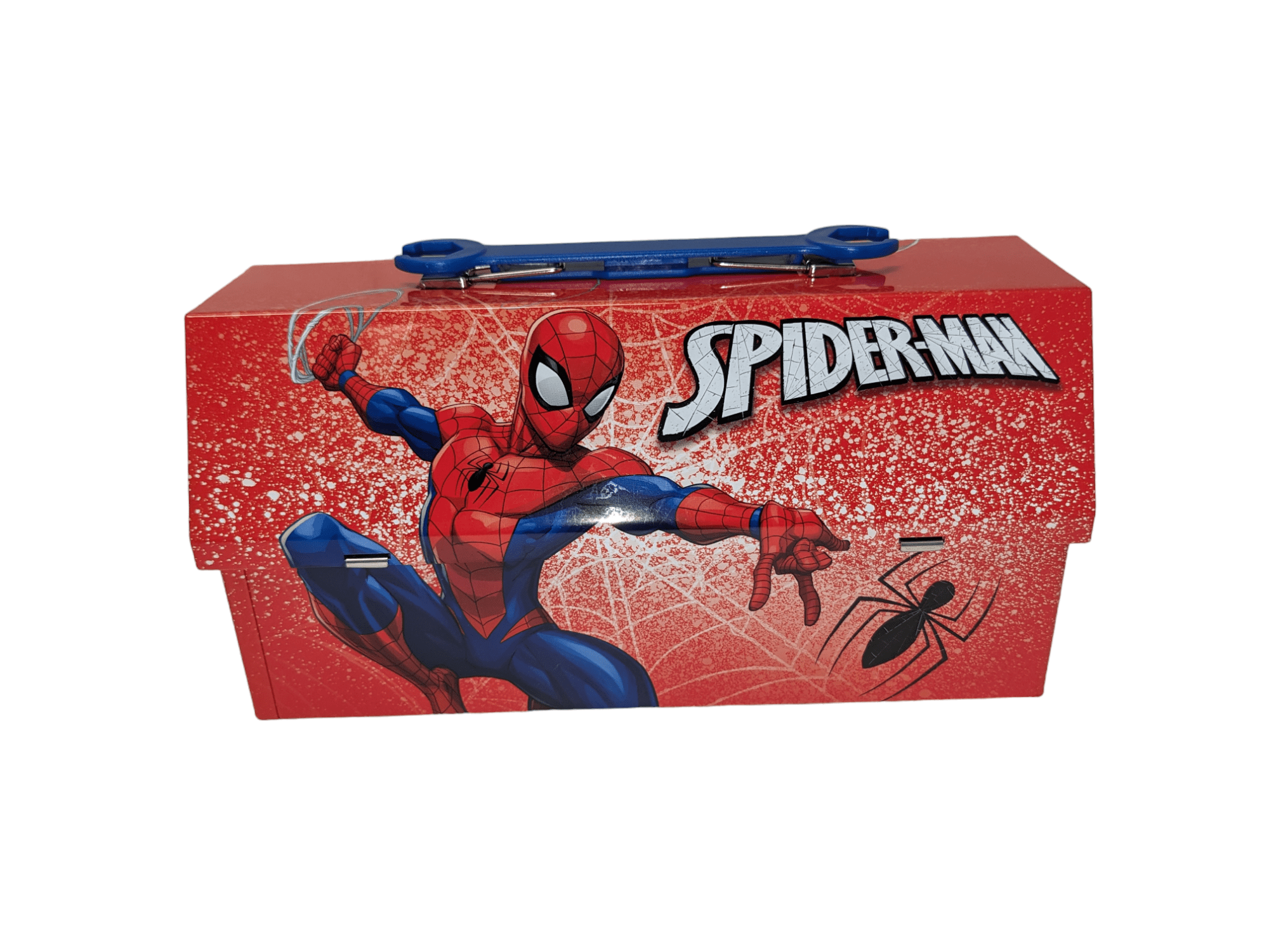 Spider-Man Carrier with Wrench Handle, Holiday, Stocking Stuffer, Tin Plate Steel, Party Favors