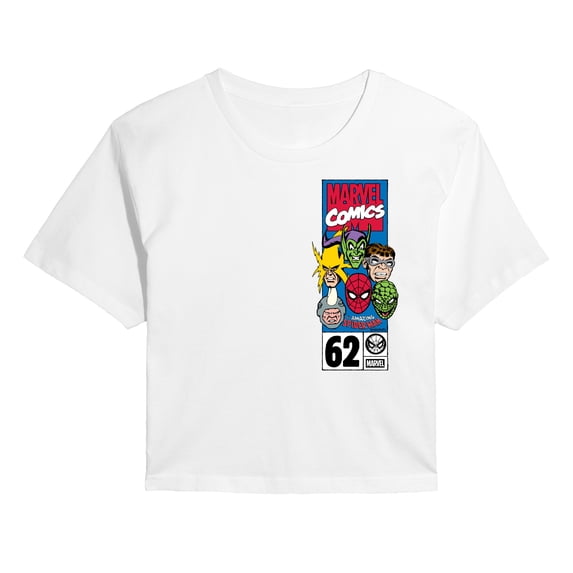 Spider-Man - Character Collage - Juniors Cropped Graphic T-Shirt