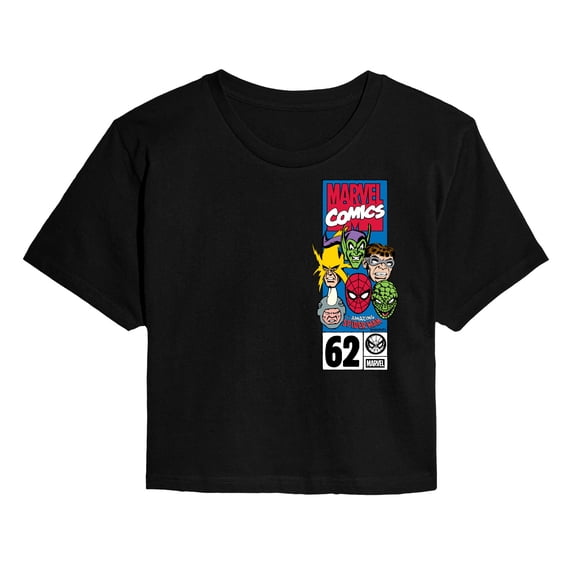 Spider-Man - Character Collage - Juniors Cropped Graphic T-Shirt
