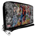 thumbnail image 1 of Spider-Man Character Panel Collage PU Leather Zip Around Wallet, 1 of 1