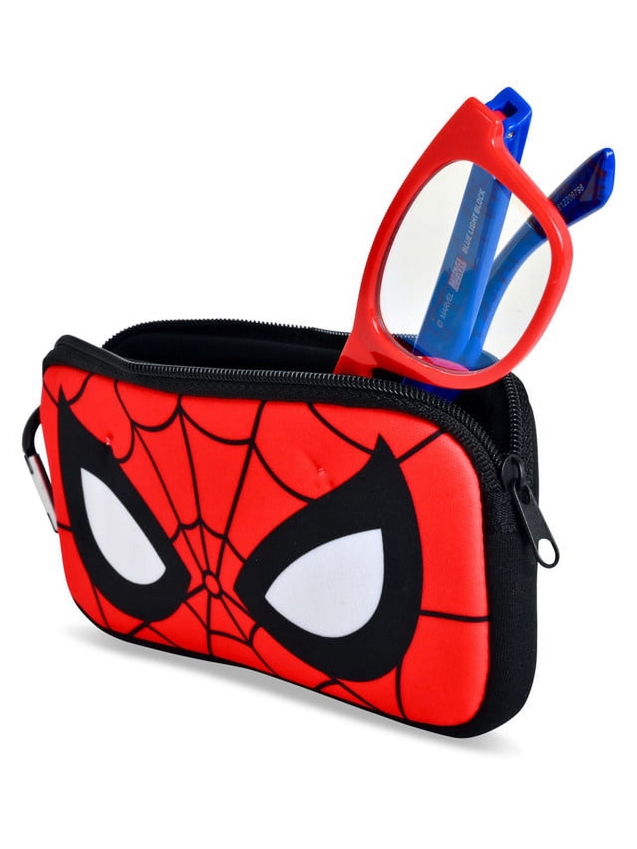 Spider-Man Child Blue Light Blocking Glasses With Zippered Case and Carabiner