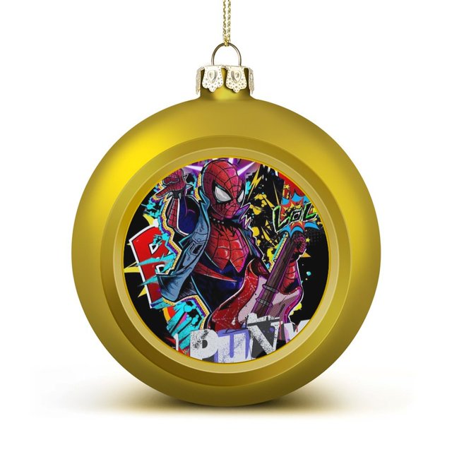SpiderMan Christmas Ball Ornaments for Tree,Red and Green Glittering