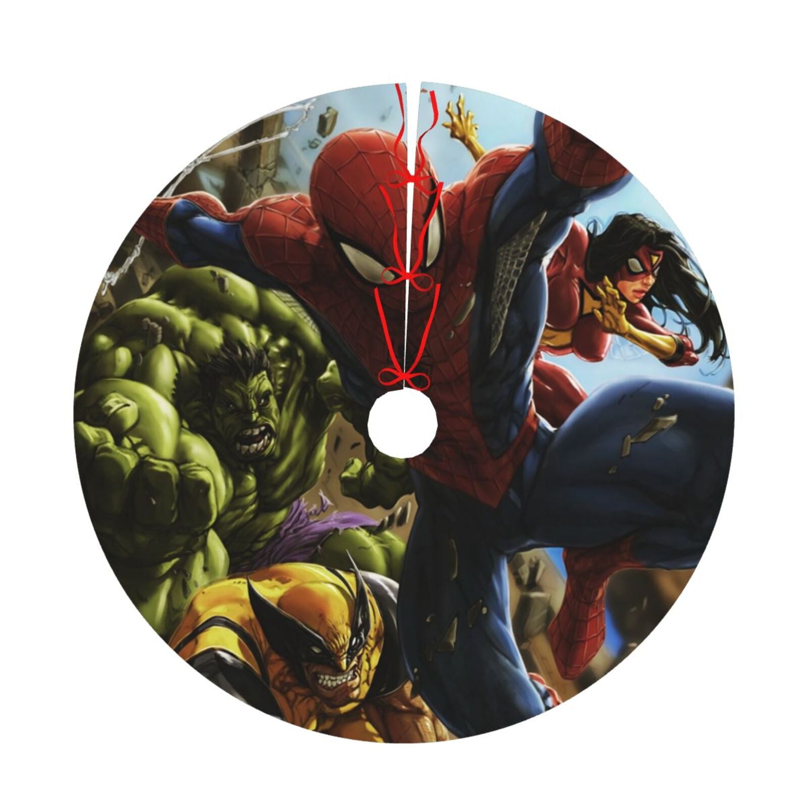 SpiderMan Christmas Tree Skirt Xmas Tree Mat Christmas Tree Ornaments