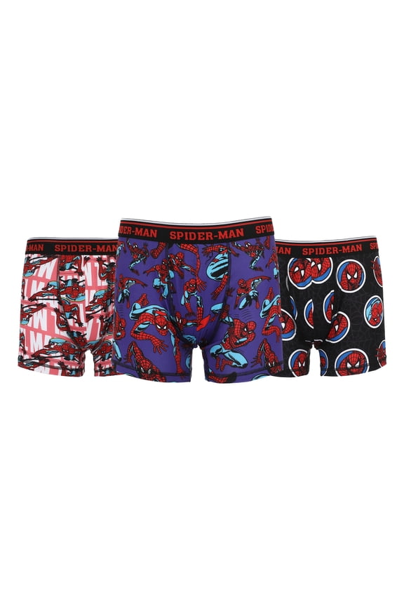 Spider-Man Classic All-Over Character Print Men’s 3-Pack Boxer Briefs-Large