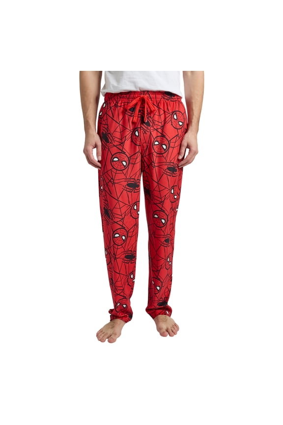 Spider-Man Classic All-Over Print Men’s Red Sleep Pajama Pants -Small