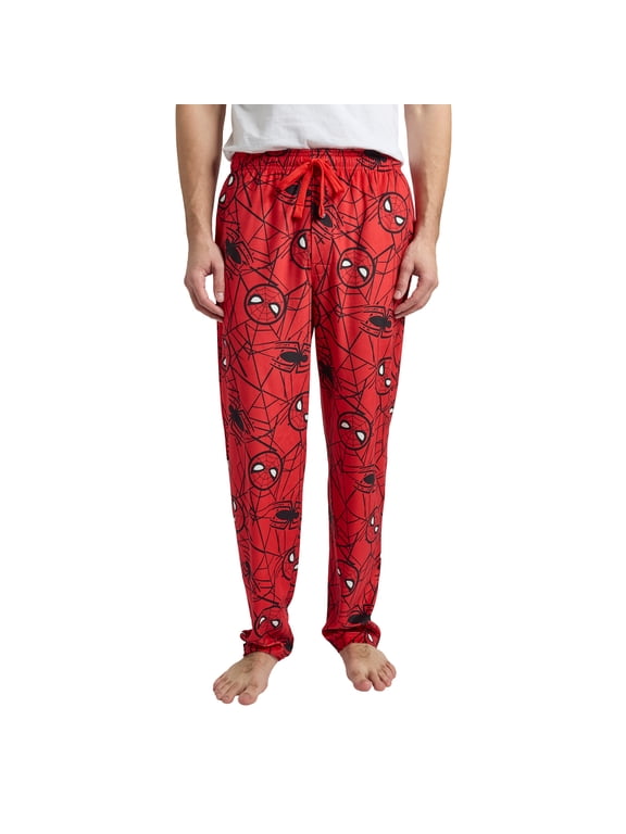 Spider-Man Classic Lightweight Plush Fleece Red Sleep Pajama Pants -Xl