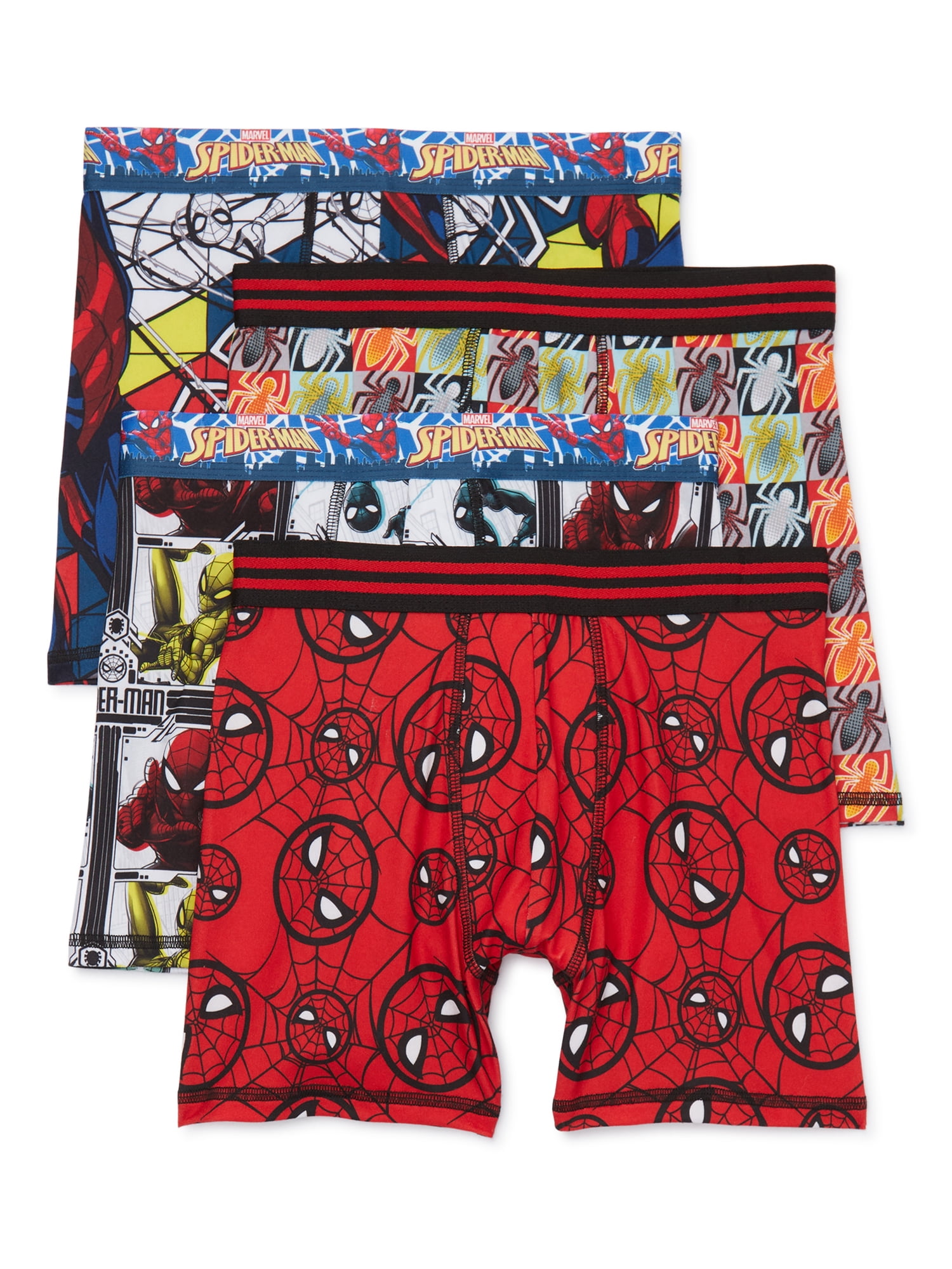Spider-Man Classic Boy's All Over Print Boxer Briefs Underwear, 4-Pack,  Sizes XS-XL