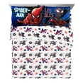 thumbnail image 1 of Spider-Man Classic Techno City 4-Piece Queen Sheet Set, Polyester, Blue and Red, Marvel, 1 of 7
