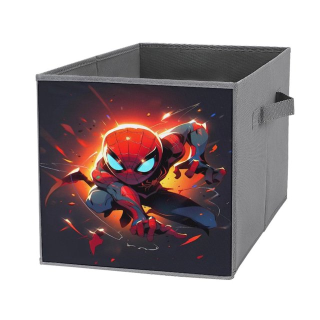 SpiderMan Collapsible Storage Cubes with Handles, Fabric Foldable Bins
