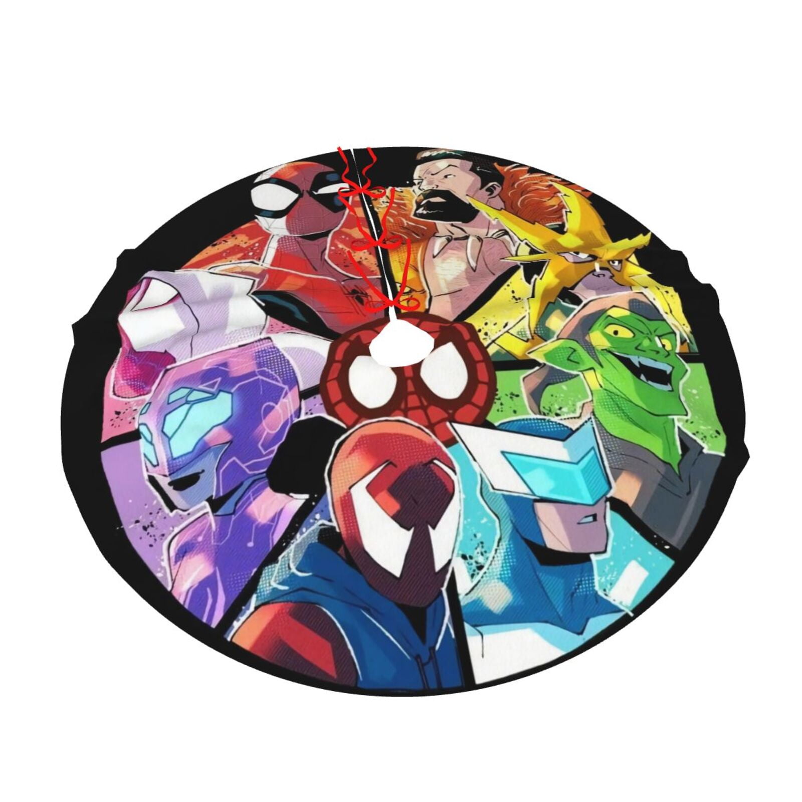 Spider Man Color Wheel Challenge Christmas Tree Skirt,Spider Man Color Wheel Challenge Tree ...