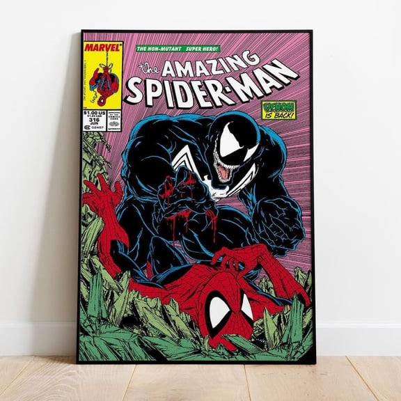 Spider Man Comic Book Covers Poster, Comics Print, Wall Art, Gift for Animation Fans 8x12 UNFRAMED