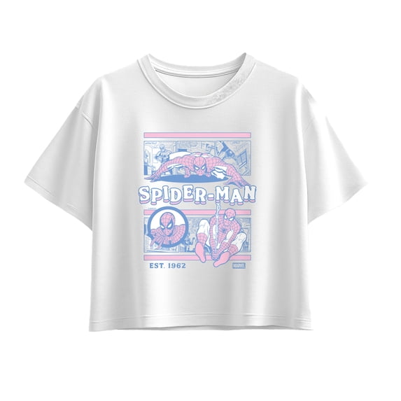 Spider-Man - Comic Panels Short Sleeve Boxy Graphic T-Shirt